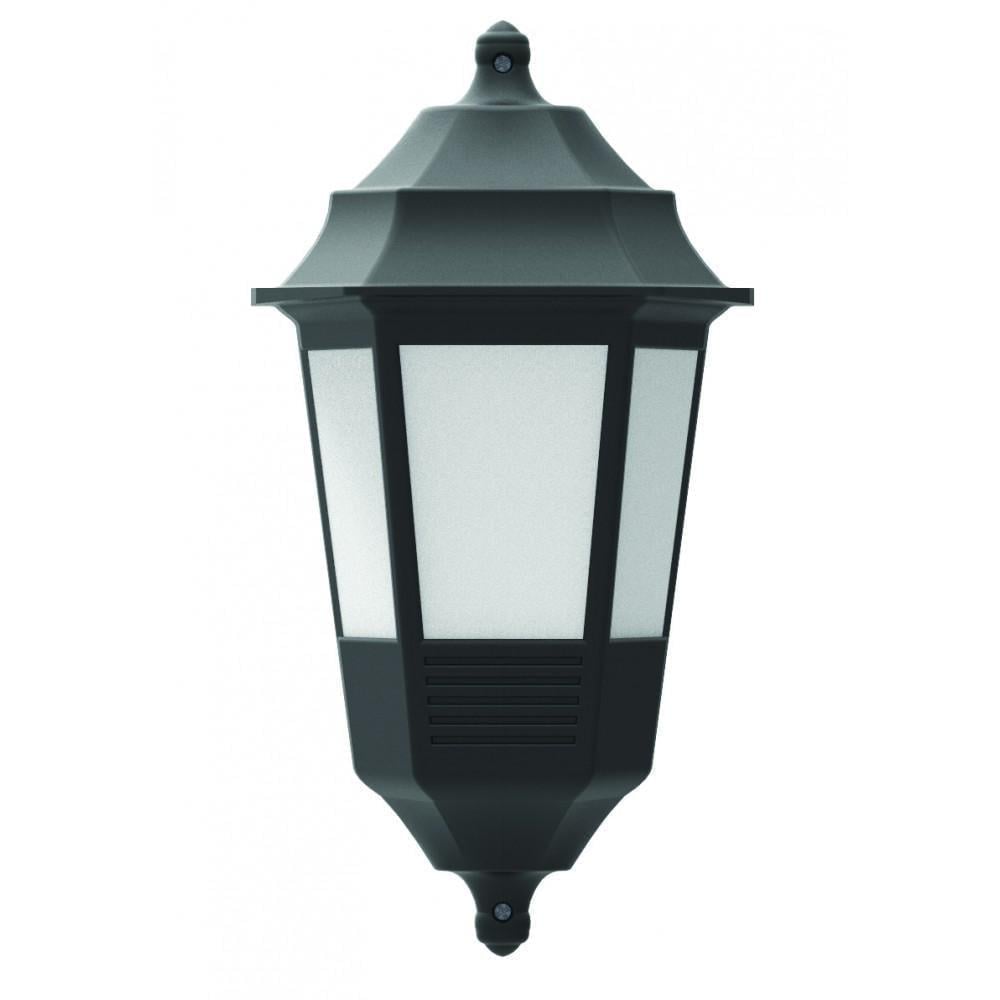 Садовый светильник настенный фасадный Flora ударопрочный 40W E27 IP44 PC/PP Черный (28688902)