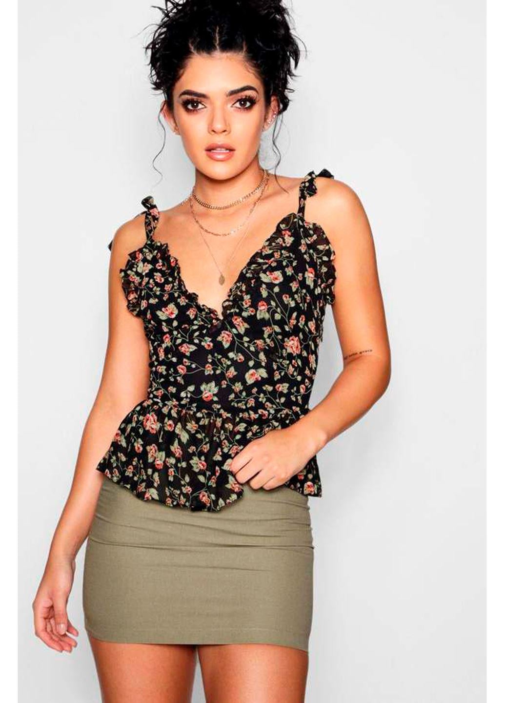 Женская блузка Boohoo M Черный (STK002795-02)