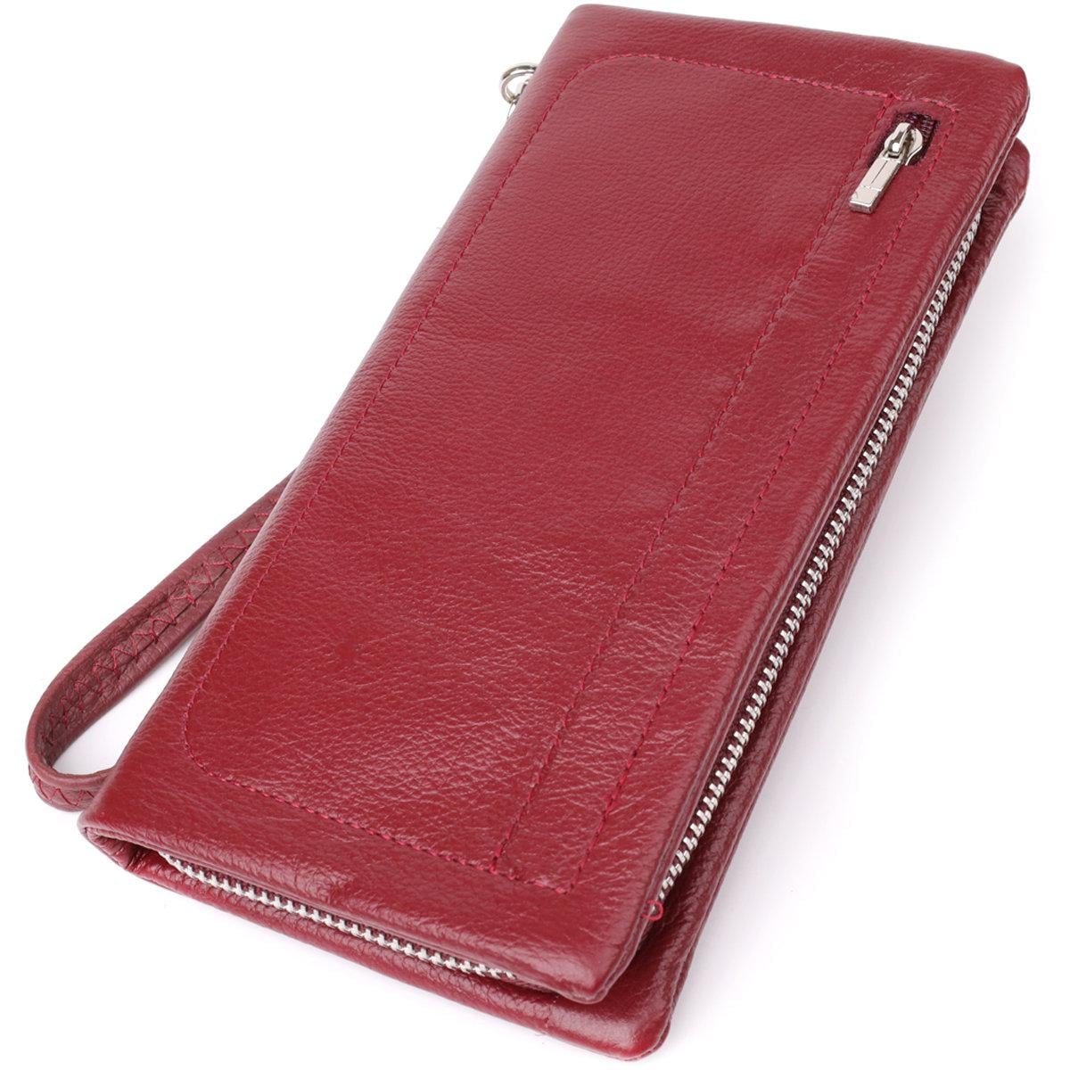 Гаманець-клатч жіночий ST Leather 23102 з відділенням для телефона з натуральної шкіри Бордовий (168-136-23102)
