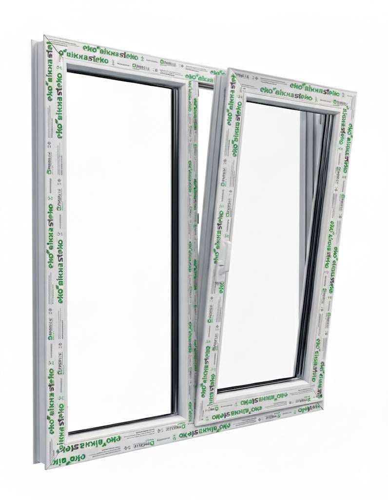 Вікно пластикове двокамерне поворотно-відкидне Steko Aluplast IDEAL 4000 1350x1350 мм з фурнітурою AXOR Білий Вікно пластикове двокамерне поворотно-відкидне Steko Aluplast IDEAL 4000 1350x1350 мм з фурнітурою AXOR Білий