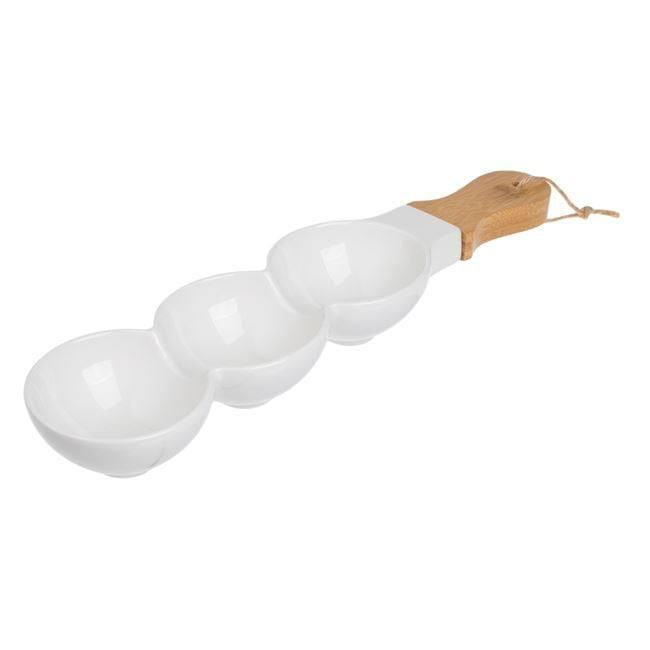 Набор менажниц керамических с деревянной ручкой 40x9,6x5,3 см 3 шт. (25918163)