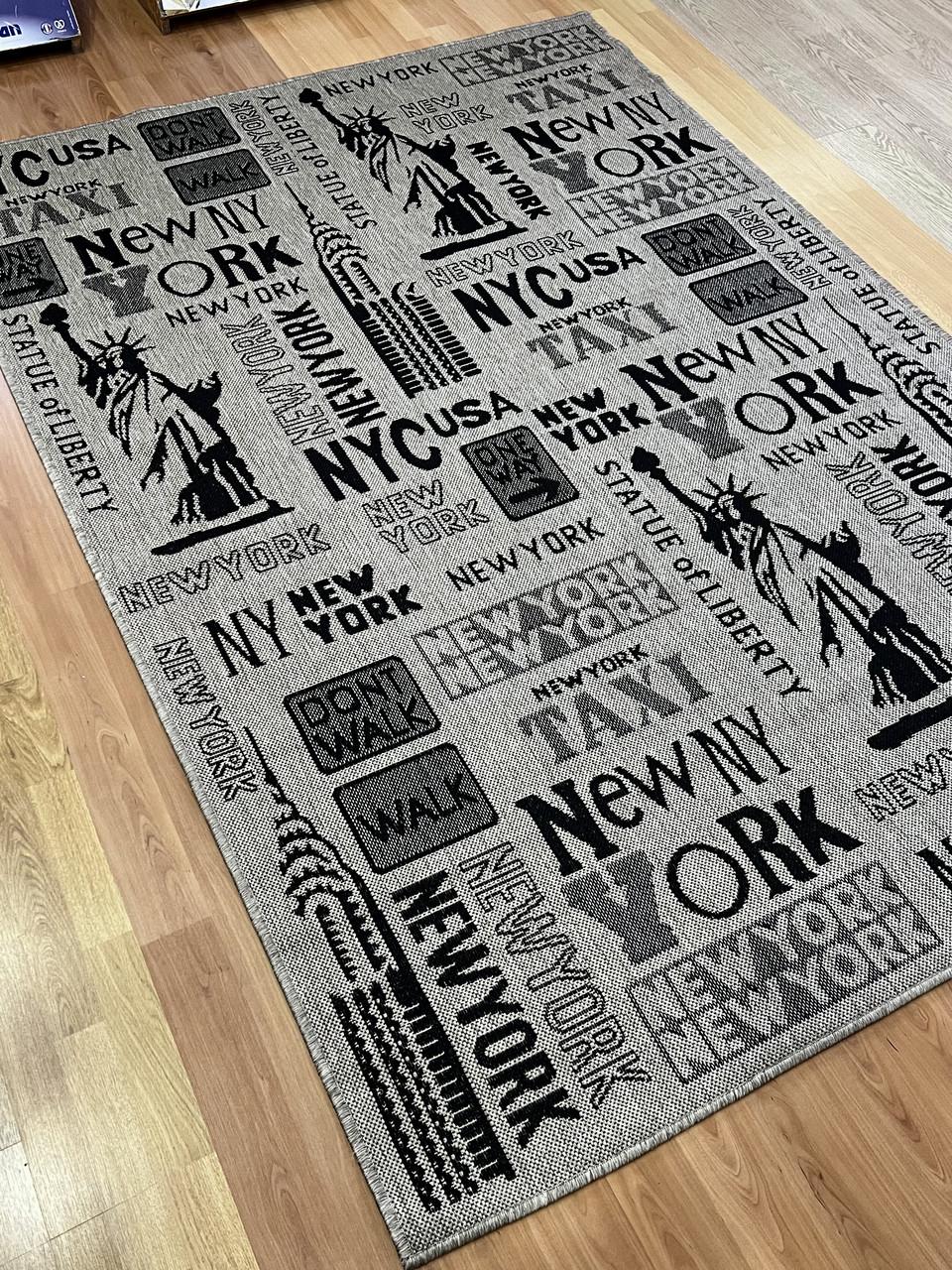 Килим з рогожки безворсовий універсальний 200х290 см Сірий (2816460009)