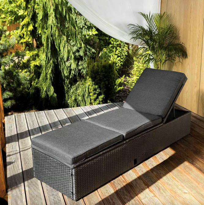 Шезлонг садовый Di Volio Asco Черный (23853385) - фото 5 Шезлонг садовый Di Volio Asco Черный (23853385) - фото 5