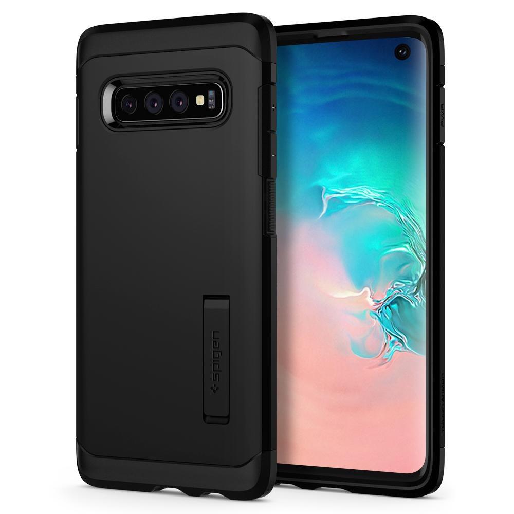 Чехол противоударный с подставкой Spigen Tough Armor для Samsung Galaxy S10 Black
