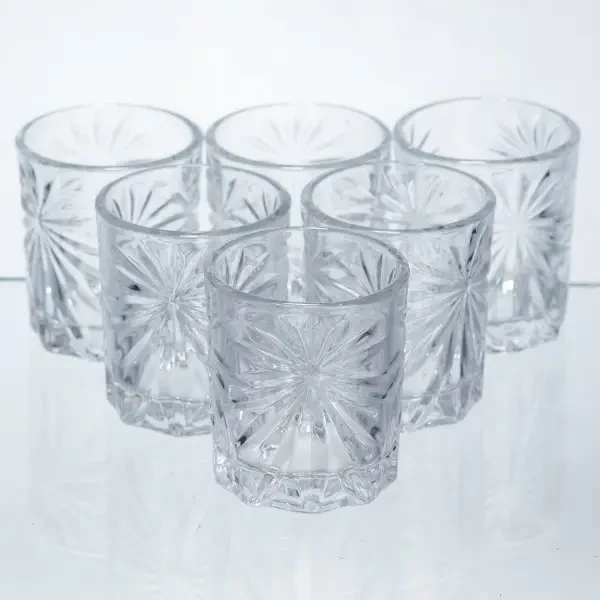 Набор рюмок для настоек Rocks Glass с рельефным узором 6 шт. по 75 мл (HP-17-8)
