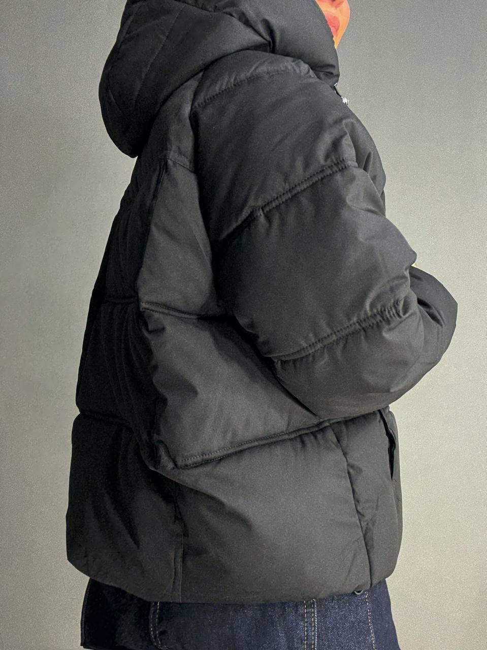 Куртка женская HAIZIYUAN 8589 средней длины с капюшоном XL Черный (4806) - фото 9 Куртка женская HAIZIYUAN 8589 средней длины с капюшоном XL Черный (4806) - фото 9