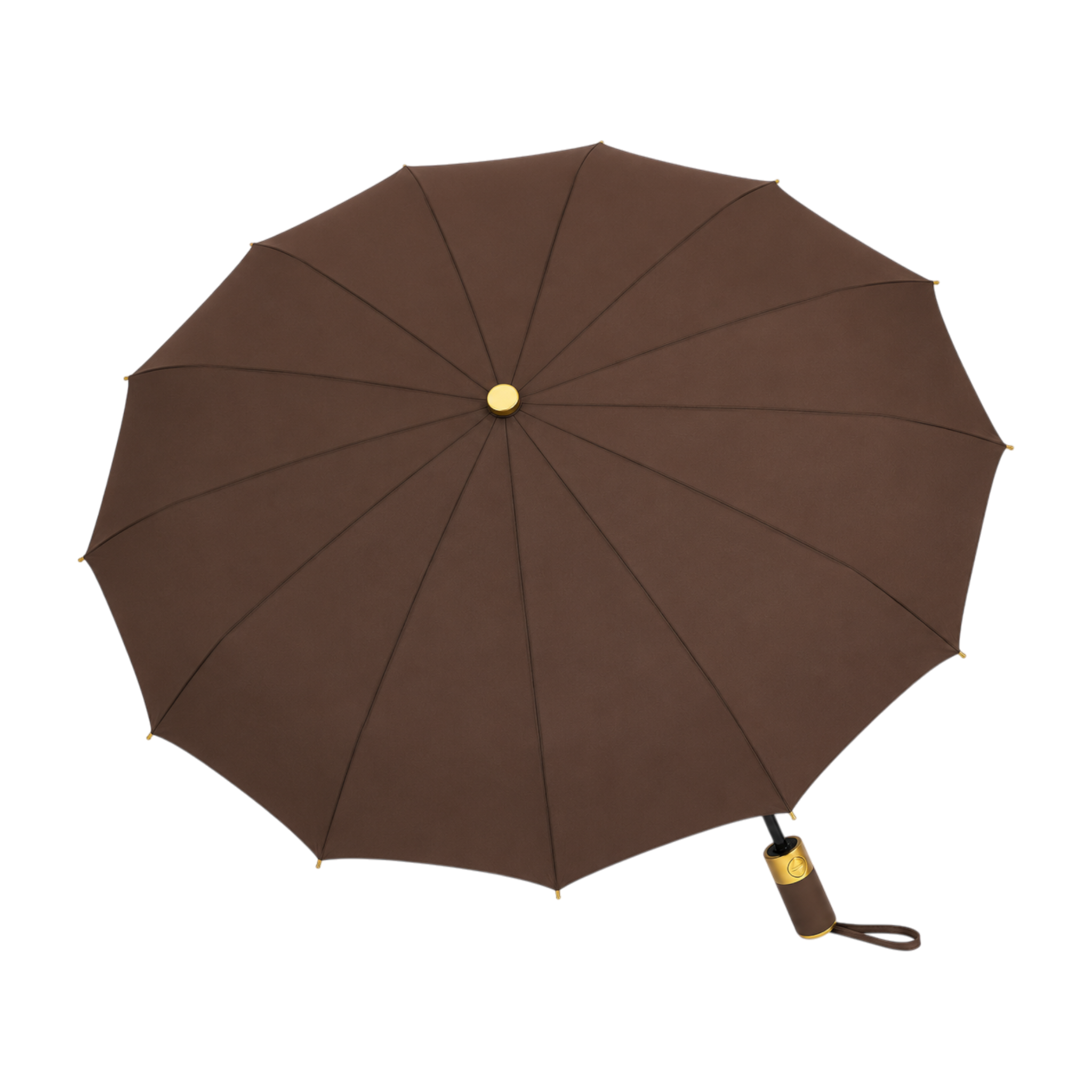 Женский зонт автомат ALLANIO Gold 9012 Brown 12 спицами