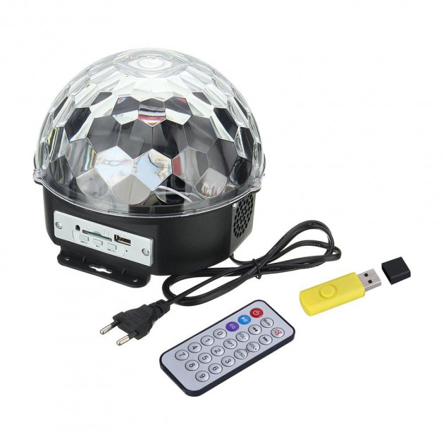 Диско куля UKC magic ball light з пультом і флешкою