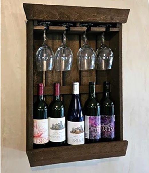 Полка для вина настенная из дерева Вадами Робуста (ПНК-025133)