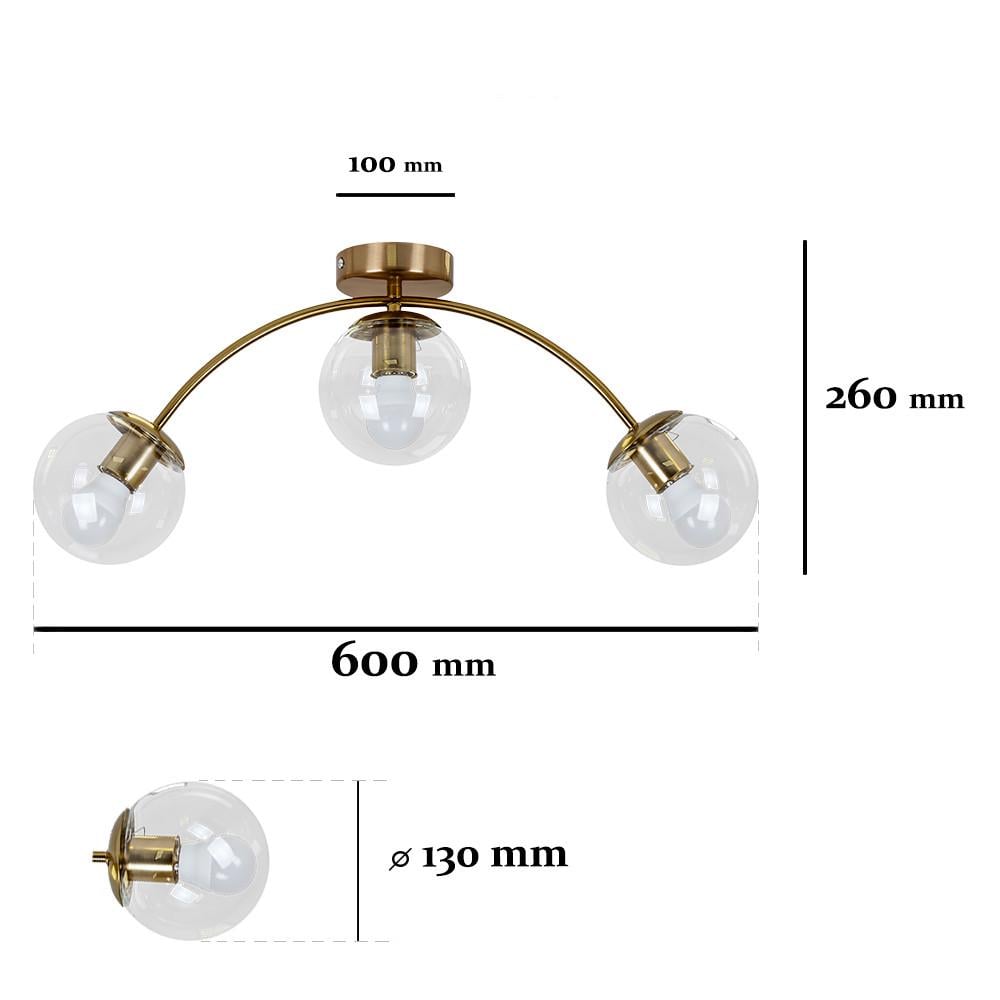 Люстра 7529907-3 BRZ+CL Бронзовый/Прозрачный (LVS4764) - фото 2 Люстра 7529907-3 BRZ+CL Бронзовый/Прозрачный (LVS4764) - фото 2