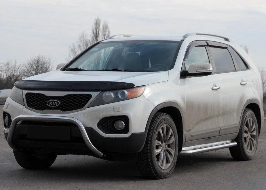 Кенгурятник WT007 CAN для Kia Sorento XM 2009-2014 гг. нержавеющая сталь Хром