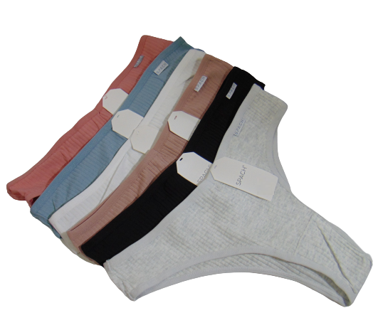 Комплект женских трусов хлопковых Spach 6402 в рубчик S-M 6 шт. Разноцветный (1922024954) Комплект женских трусов хлопковых Spach 6402 в рубчик S-M 6 шт. Разноцветный (1922024954)