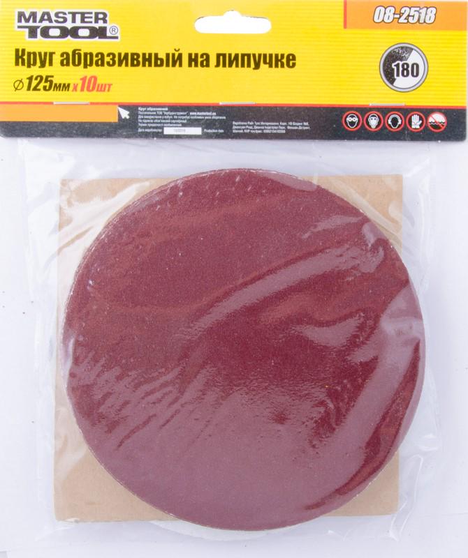 Круг шліфувальний на липучці MasterTool GM 125 мм зерно 180 10 шт. (08-2518)