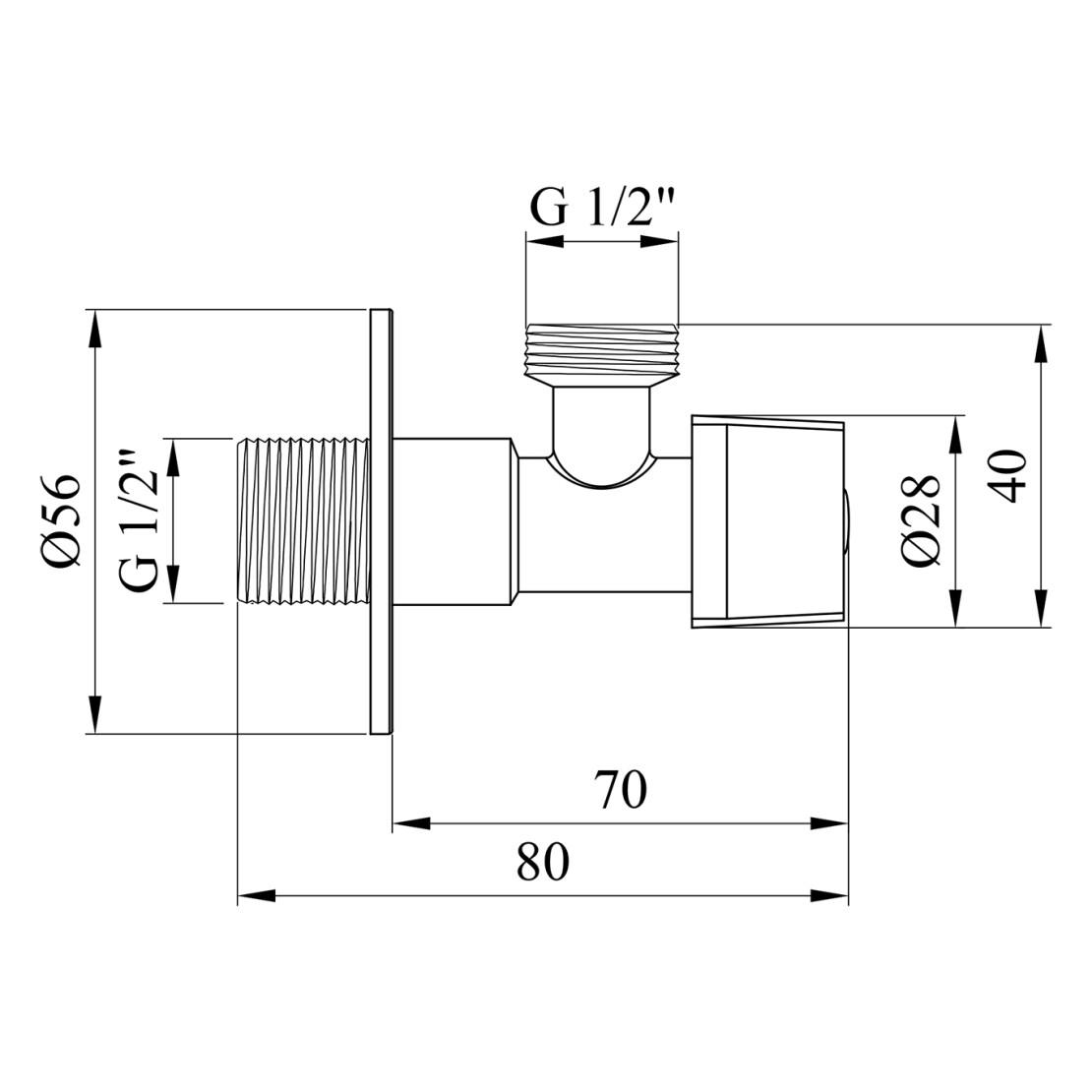 Кран приладовий Kroner KRP Eckventil C201 1/2"х1/2" ЗЗ (CV027379) - фото 3