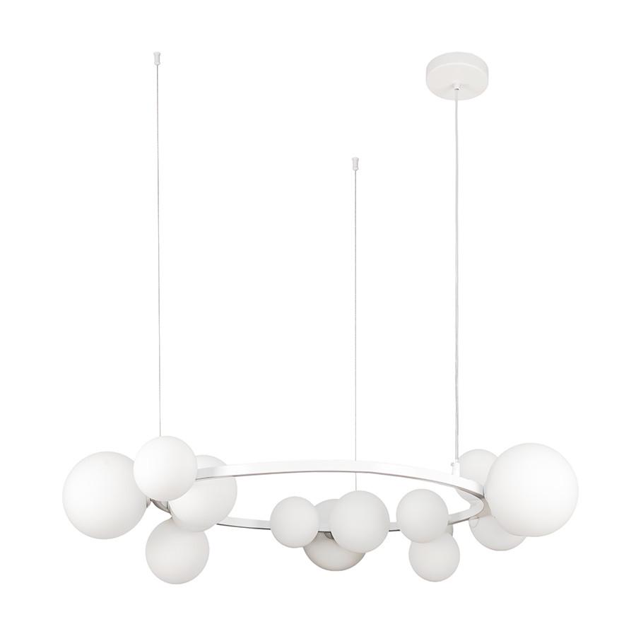 Люстра Levistella 918LP267-15 WH+WH Молекула кольцо на 15 стеклянных плафонов Белый (2667995617)