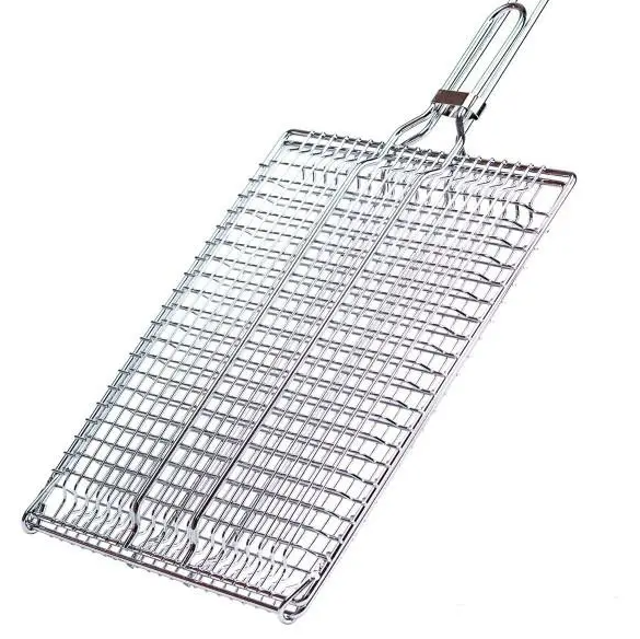 Решітка для гриля та барбекю Grill з нержавіючої сталі плоска 30х30 см (HP454) - фото 3