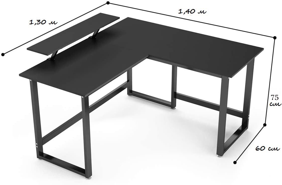 Стіл комп'ютерний в стилі лофт StepLoft Comp-table-126 кутовий з полицею металевий (10919191) - фото 3