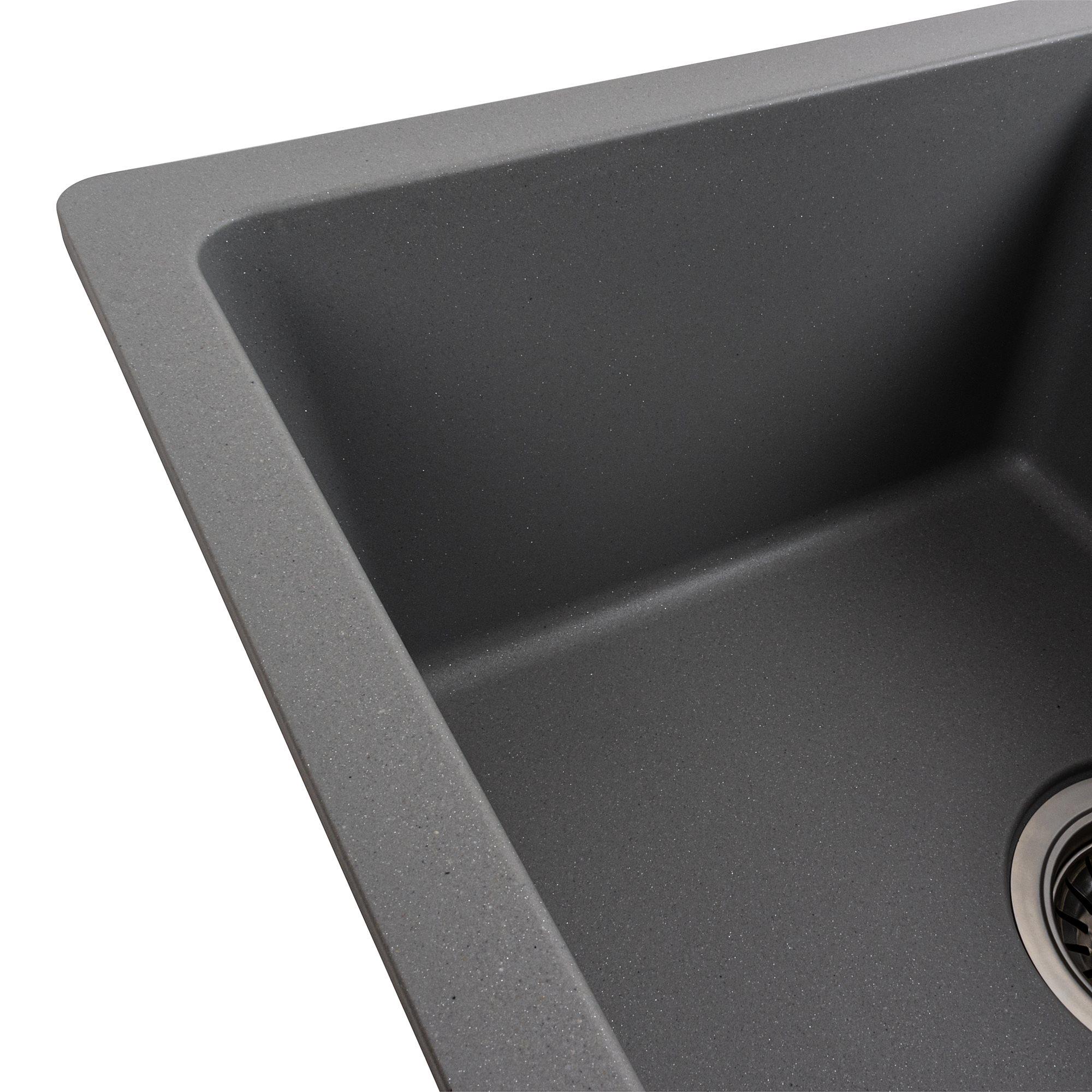 Мийка для кухні гранітна Platinum 6250 ZIRKONE матова металік Сірий - фото 4 Мийка для кухні гранітна Platinum 6250 ZIRKONE матова металік Сірий - фото 4