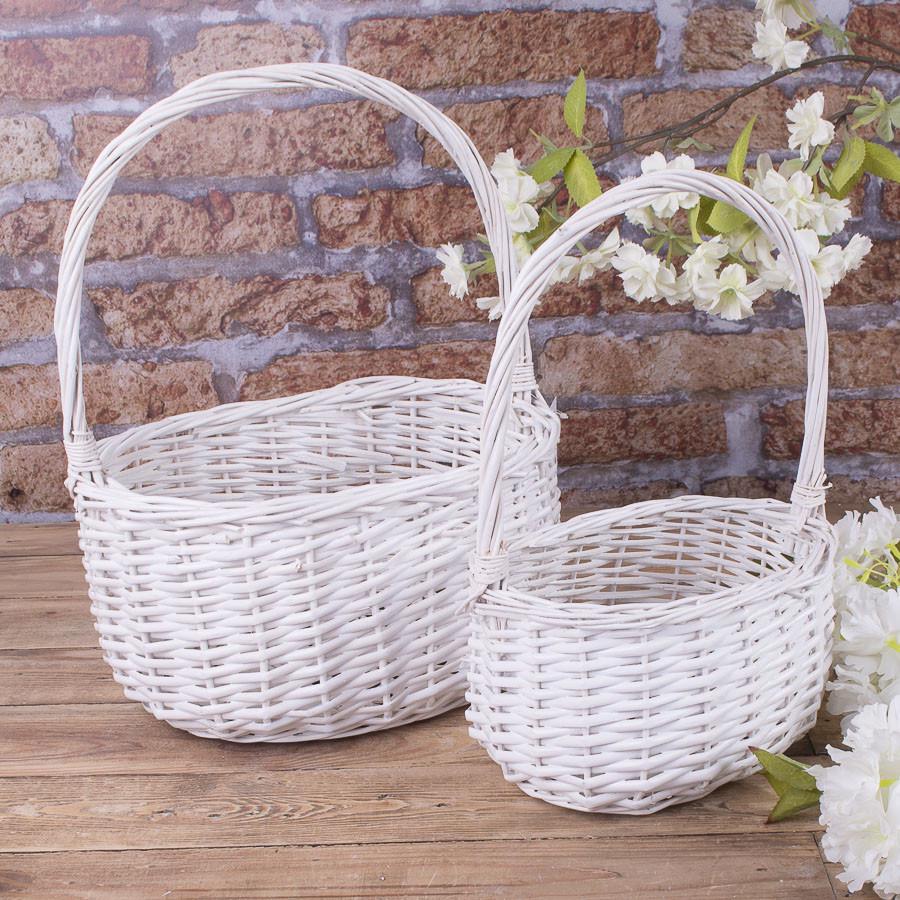Корзины овальные 2 шт. Белый (2714-2)