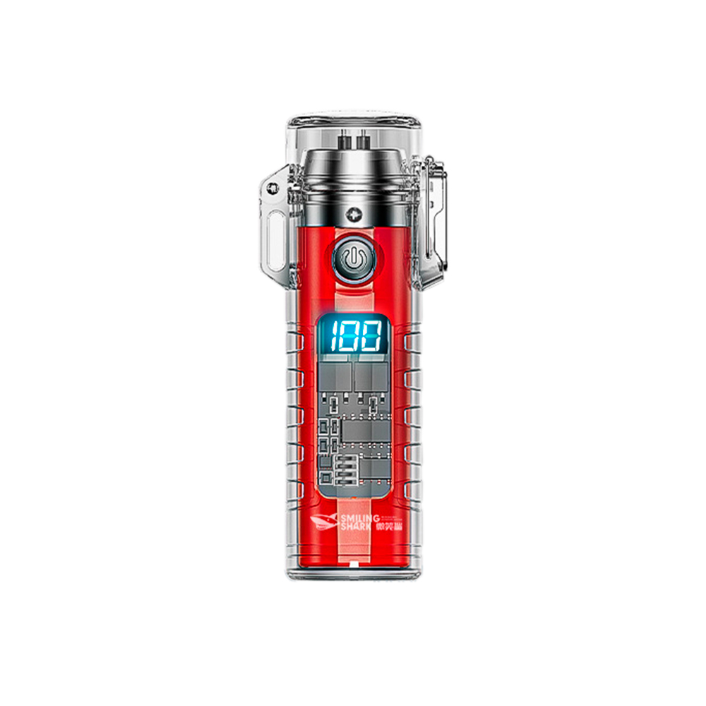 Запальничка дугова з ліхтариком ky rd led 3 режими li ion 260 mah type c ip56 95x28 мм Red (YUT_V9314)