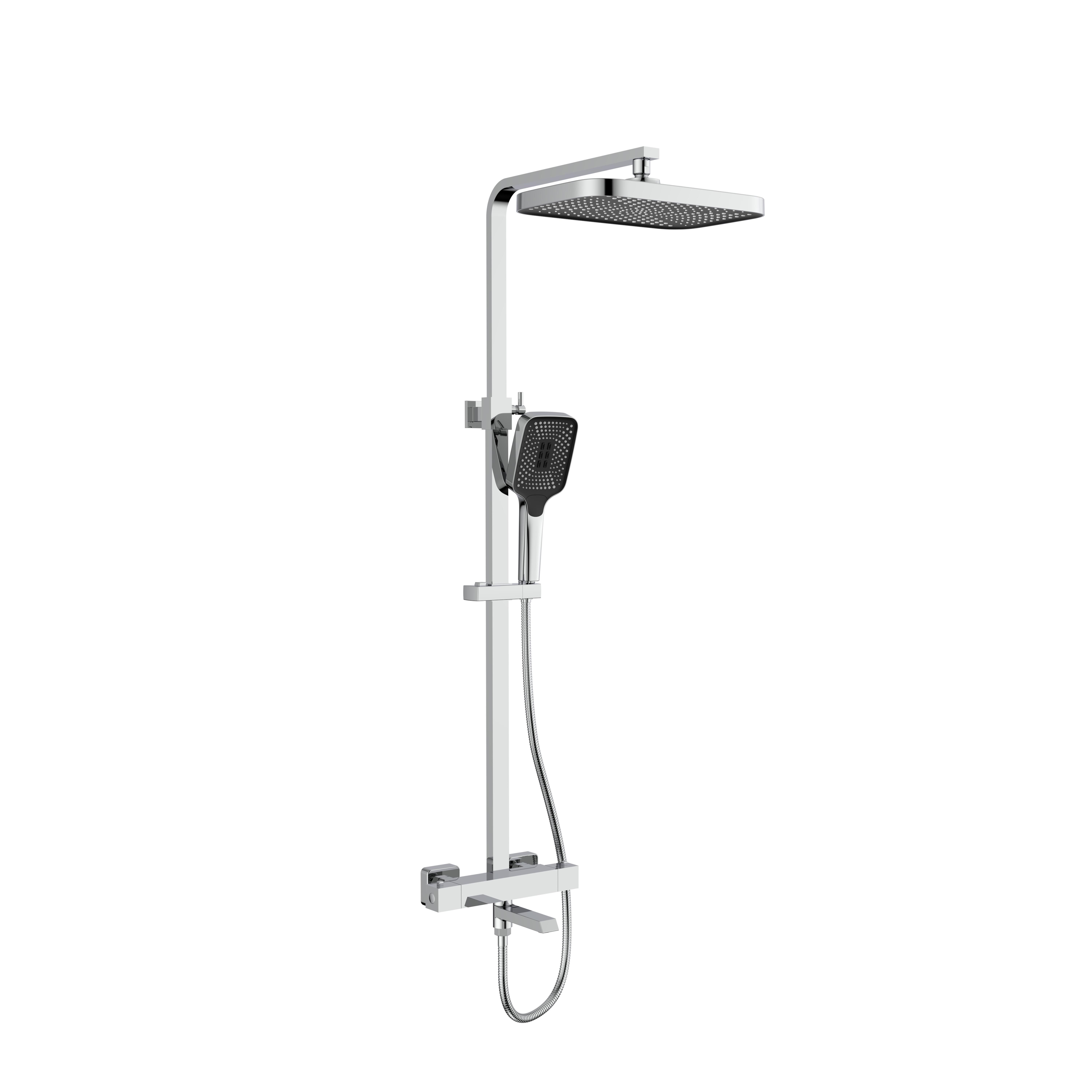 Душевая система универсальная Qtap Swan Cascada QTSWA112CRM45902 термостатическая на три потребителя с изливом Chrome (SD00052026)