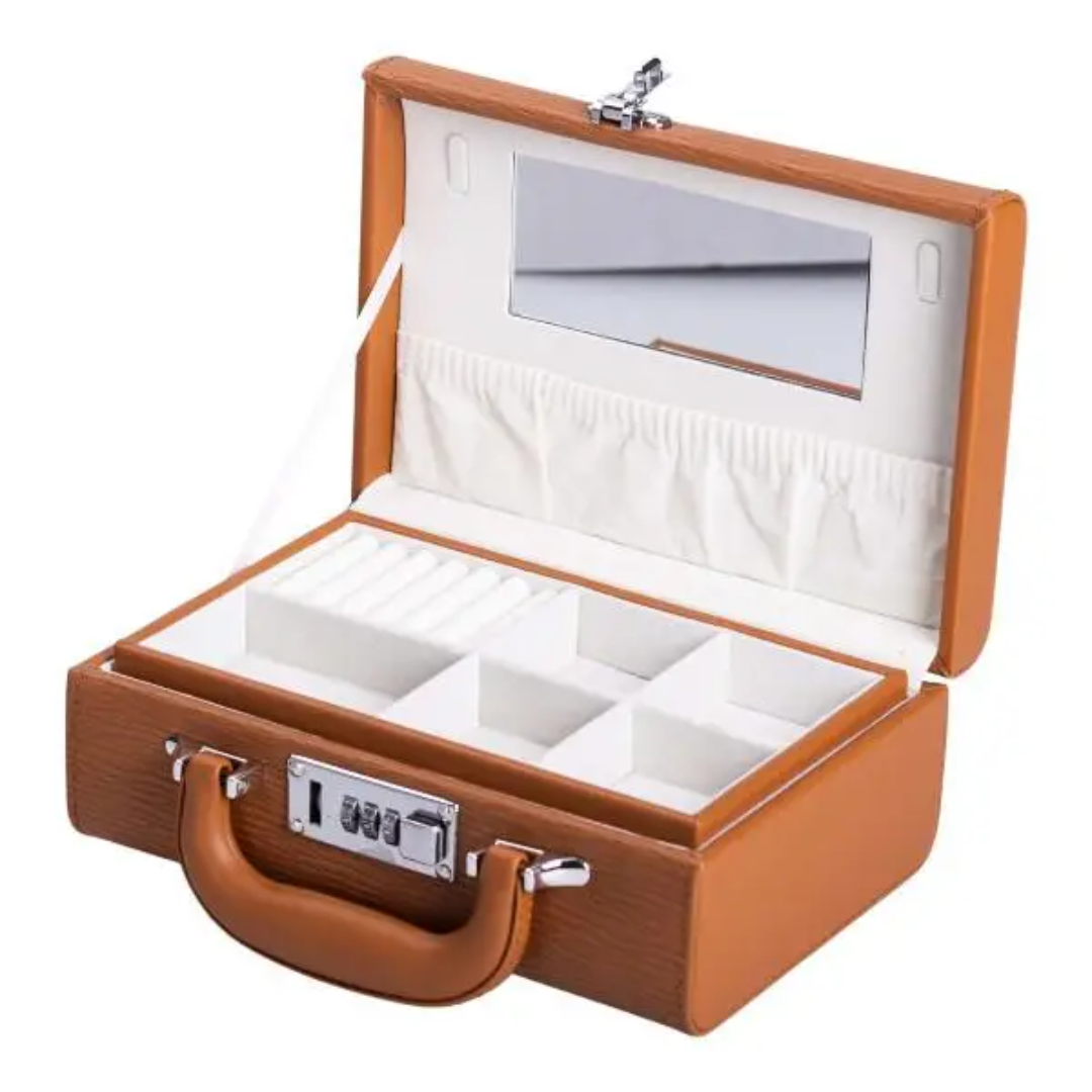 Кейс-органайзер для украшений с кодовым замком 24х16х9,5 см Терракотовый