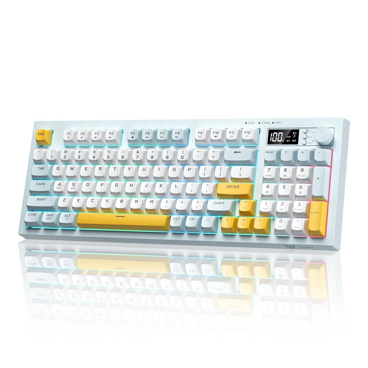 Клавиатура игровая беспроводная Onikuma G-80D мембранная RGB Белый (34641003)