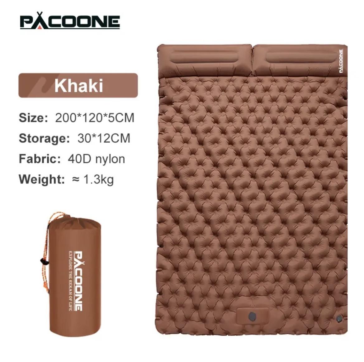 Килимок двохспальний PACOONE з подушками та вбудованим насосом Хакі (zbu-qke-lwl ) - фото 2 Килимок двохспальний PACOONE з подушками та вбудованим насосом Хакі (zbu-qke-lwl ) - фото 2