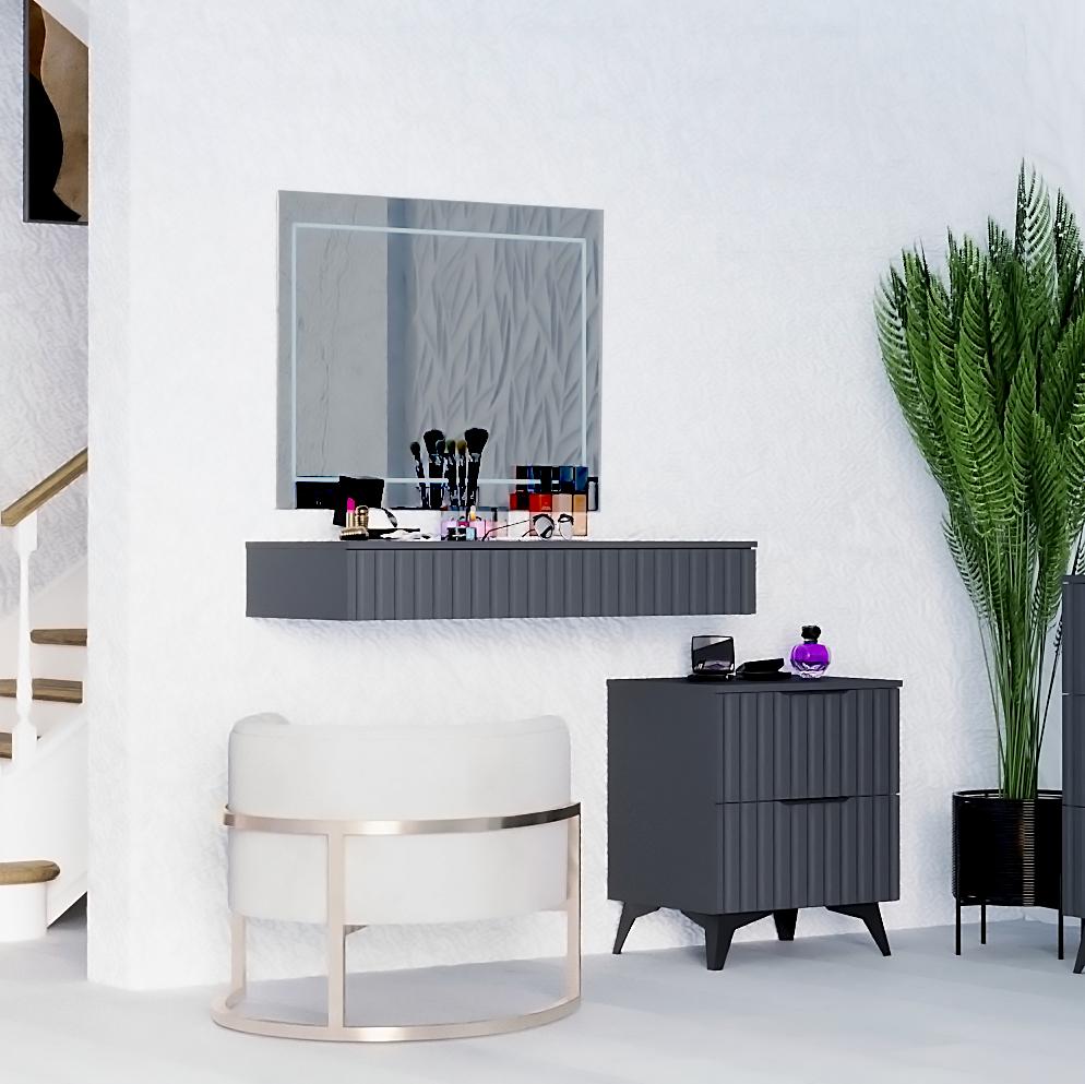 Туалетний столик з тумбою DiPortes Саванна Лофт МДФ Кс-11_K-25 Антрацит/Графіт (00488-01174) - фото 2 Туалетний столик з тумбою DiPortes Саванна Лофт МДФ Кс-11_K-25 Антрацит/Графіт (00488-01174) - фото 2