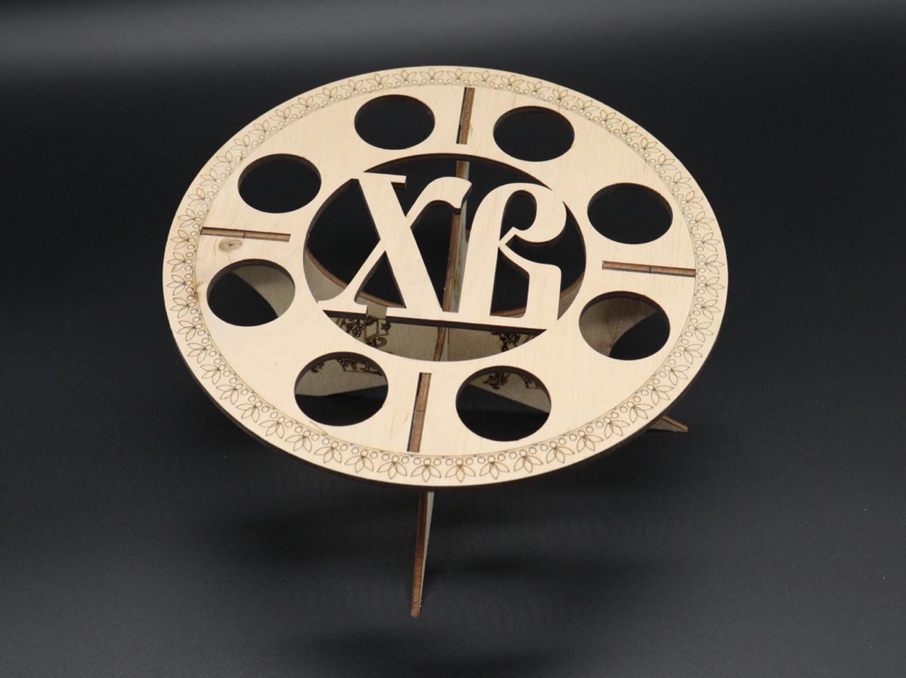 Заготівка дерев'яна кругла із фанери Підставка під великодні яйця 250х250 мм (505258414)