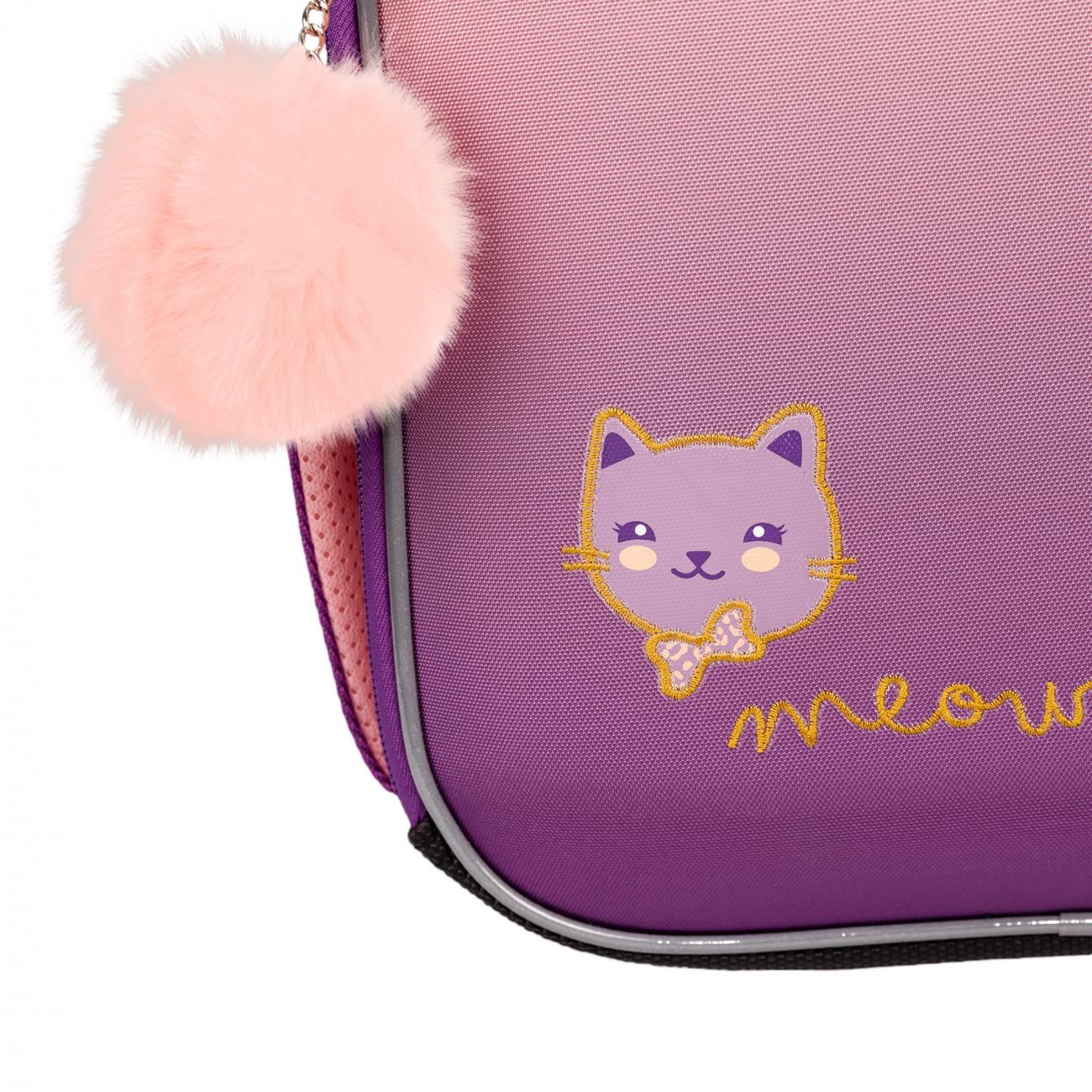 Шкільний рюкзак каркасний з ортопедичною спинкою YES Happy Kitty H-100 (559839/995063) - фото 14