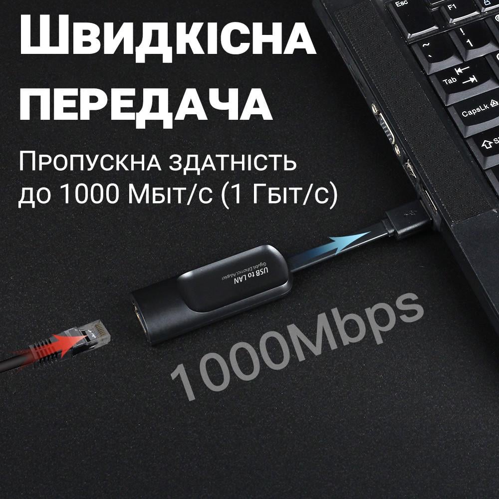 Карта сетевая внешняя USB-LAN Addap UA2RJ45-01 RJ-45 1 Гбит/с - фото 6