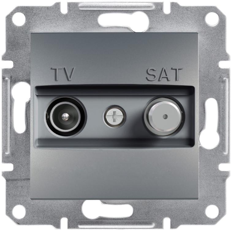 Розетка индивидуальная Schneider Electric Asfora TV-SAT ABS Сталь (EPH3400462)
