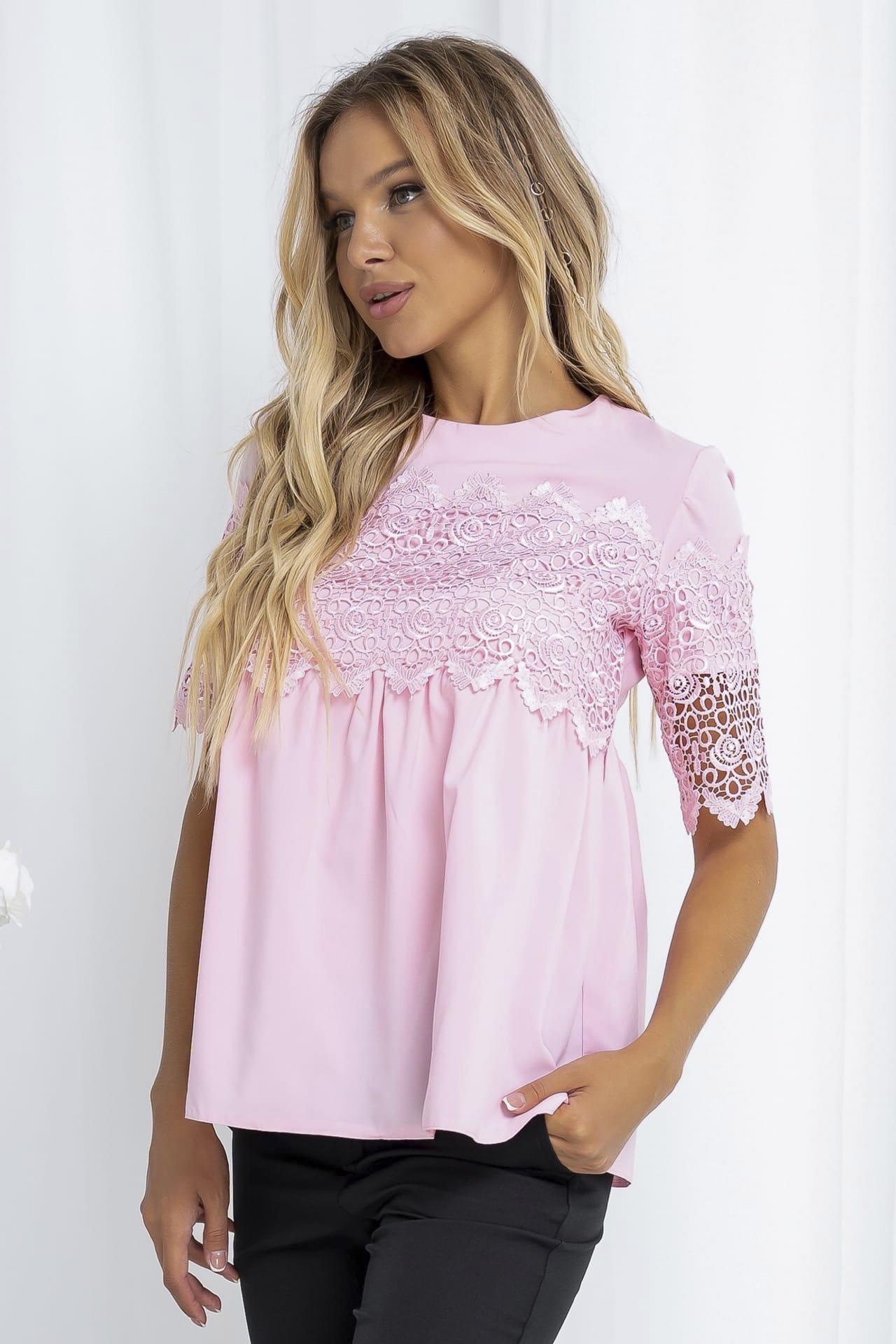 Блуза жіноча р. 42-44 Рожевий (157077) - фото 4 Блуза жіноча р. 42-44 Рожевий (157077) - фото 4