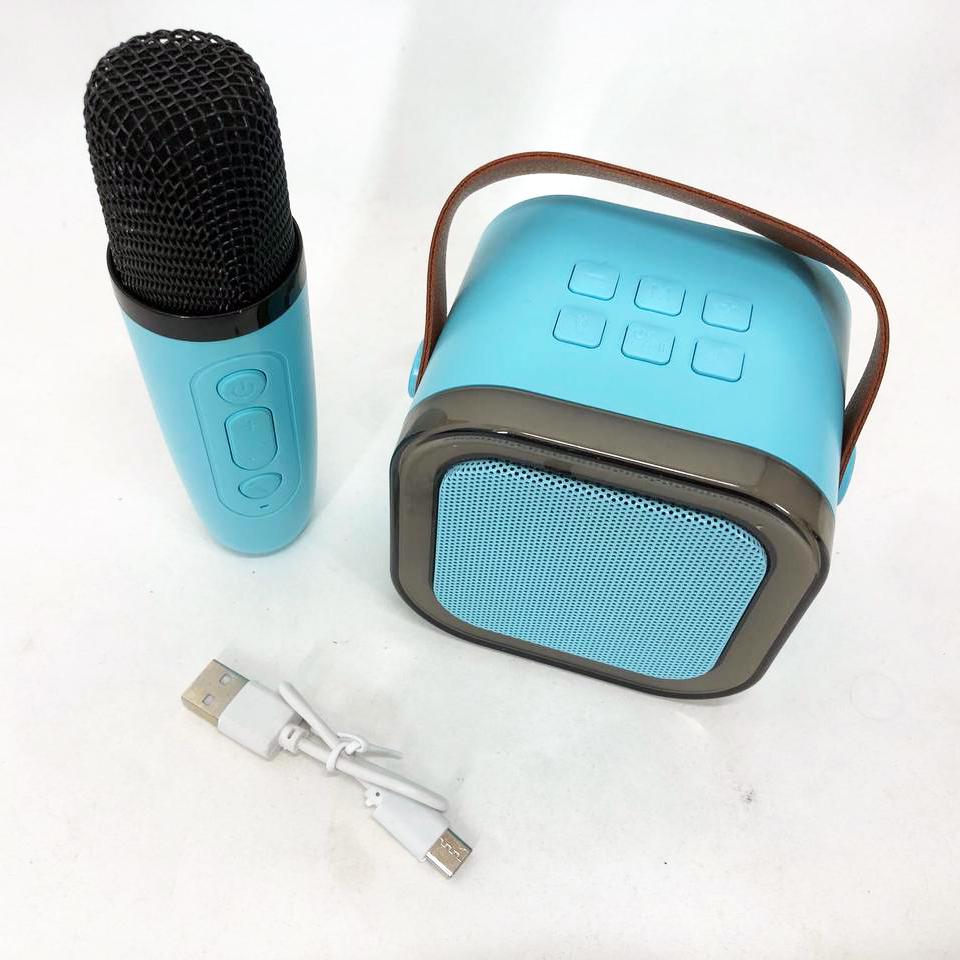 Портативна колонка з караоке мікрофоном та RGB підсвічуванням K12 10W Bluetooth Блакитний - фото 12 Портативна колонка з караоке мікрофоном та RGB підсвічуванням K12 10W Bluetooth Блакитний - фото 12
