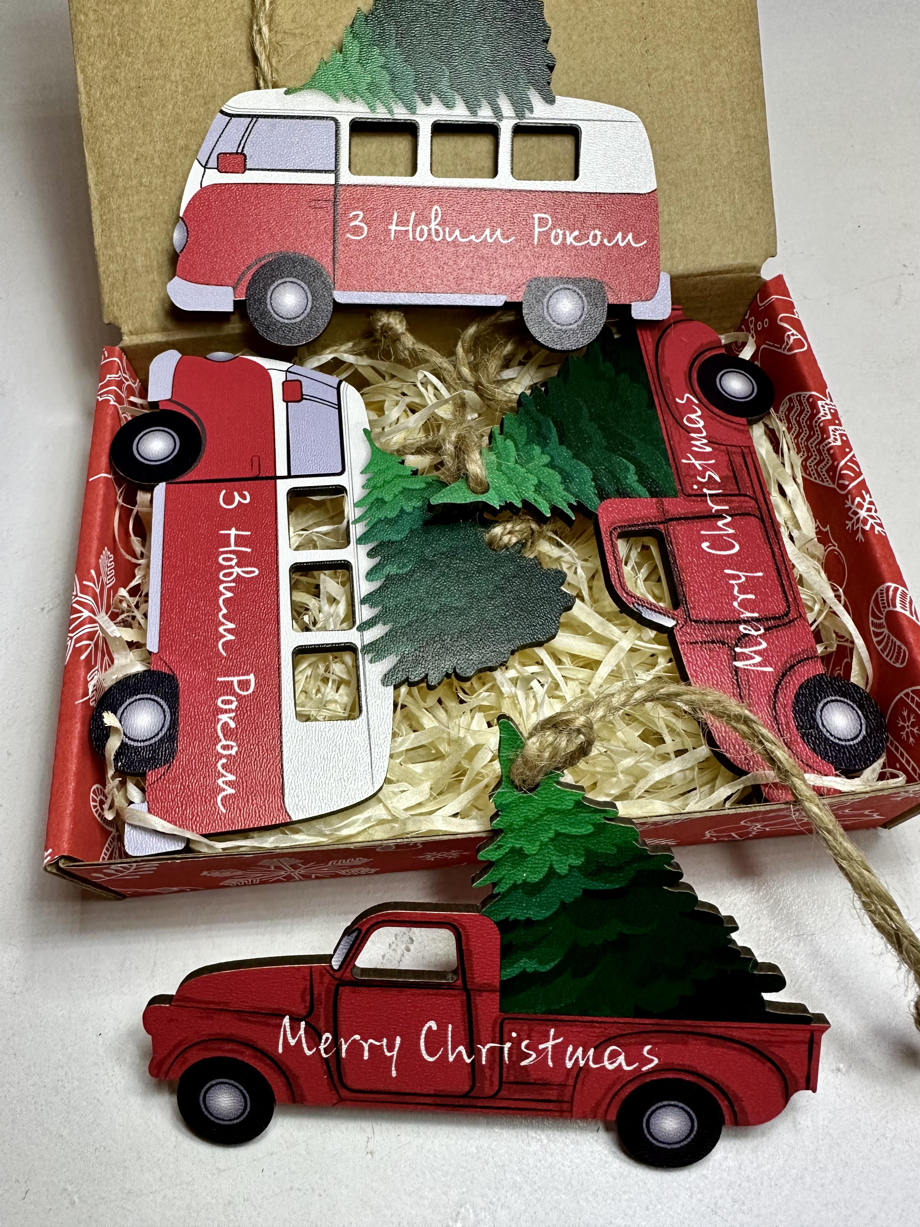 Подарунковий бокс з новорічними іграшками 4 шт. (13479902) - фото 8