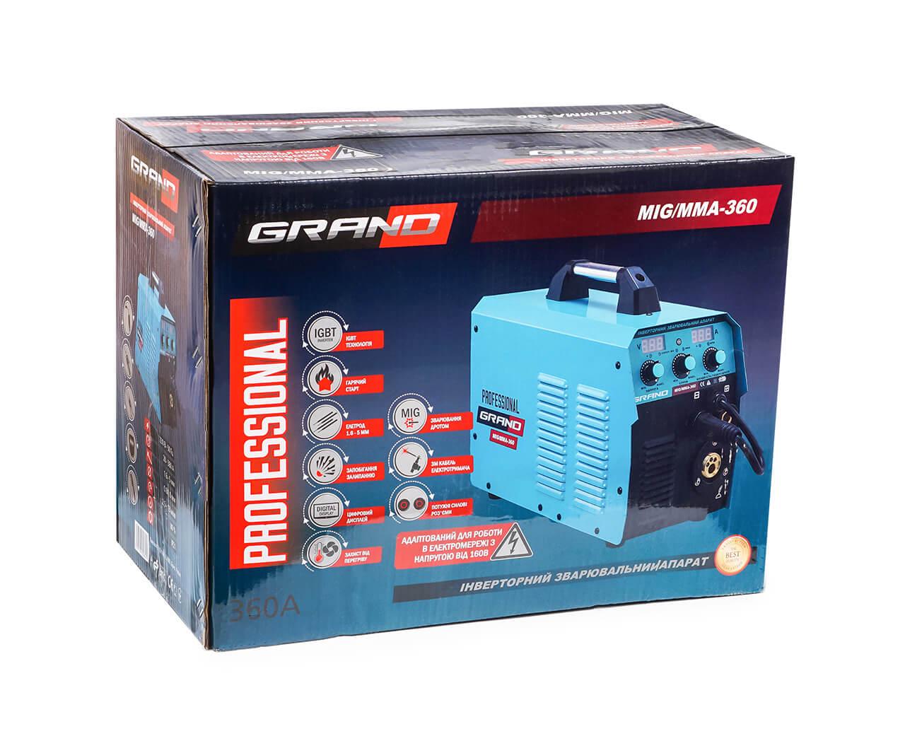 Сварочный полуавтомат Grand MIG-ММА-360 дисплей (2519) - фото 4 Сварочный полуавтомат Grand MIG-ММА-360 дисплей (2519) - фото 4