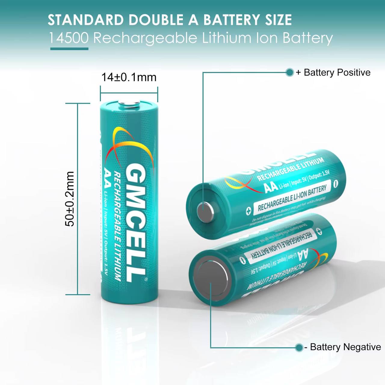 Батарейки аккумуляторные AA GMCELL Li-ion 3600mWh 1,5V 2400mAh 4 шт. (BT06) - фото 2 Батарейки аккумуляторные AA GMCELL Li-ion 3600mWh 1,5V 2400mAh 4 шт. (BT06) - фото 2