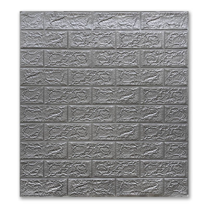 Самоклеюча 3D панель Sticker Wall 700x770x5 мм Срібна цегла (00208)