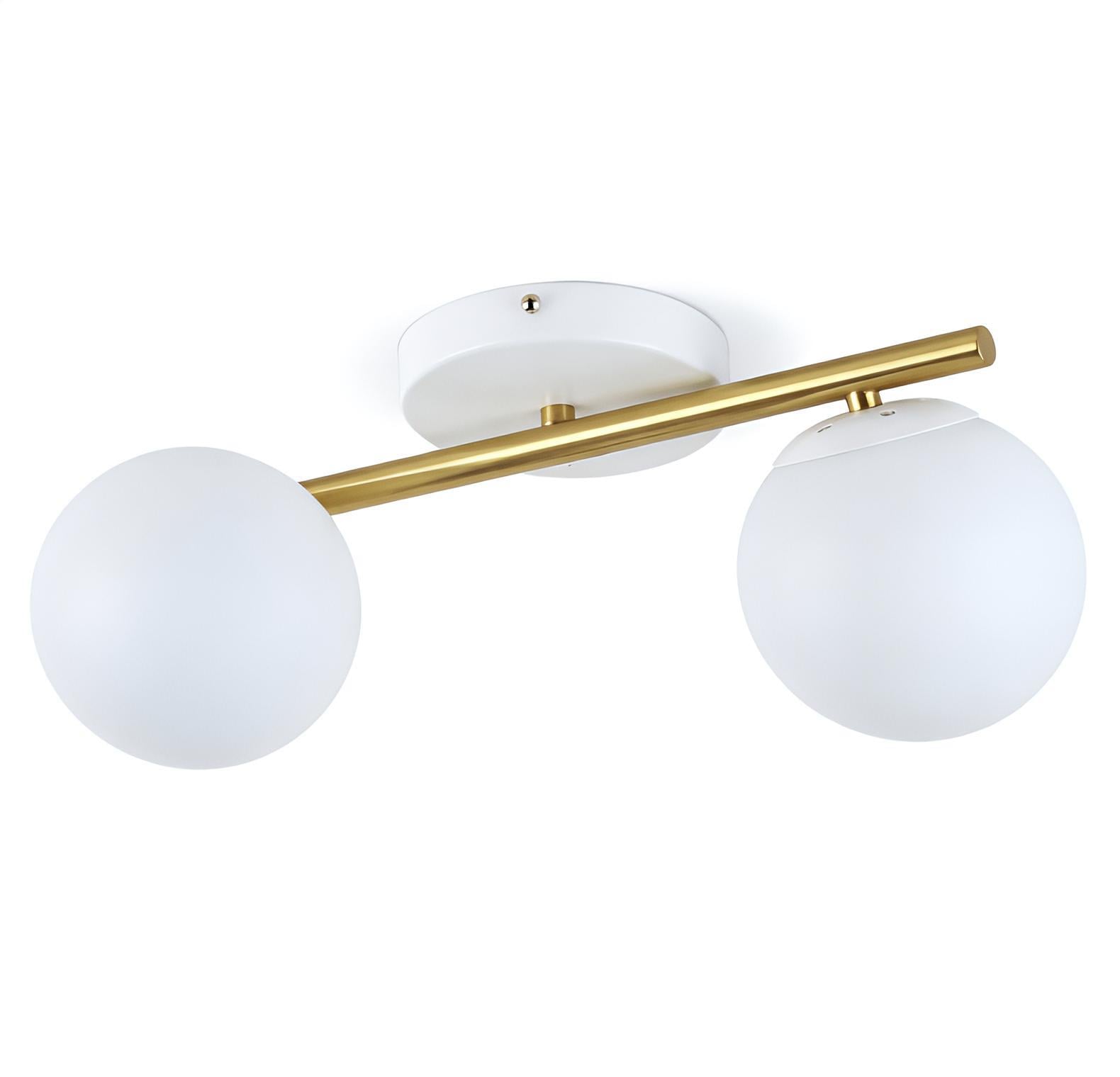 Потолочная люстра на 2 плафона Valesо металлическая Белый (5175-2)