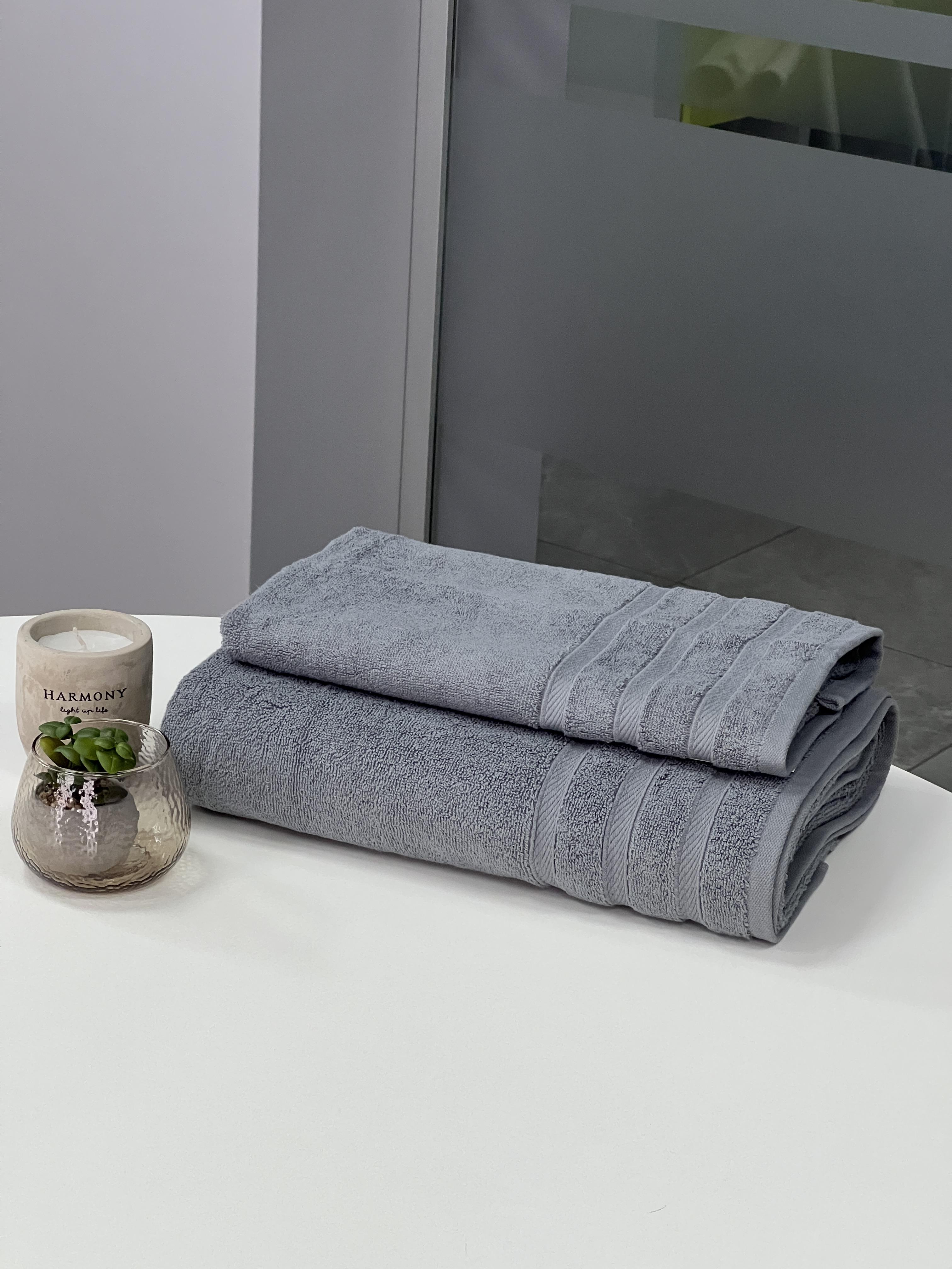 Полотенце махровое Косичка 500г/м2 100х150 см Серый (9923414)