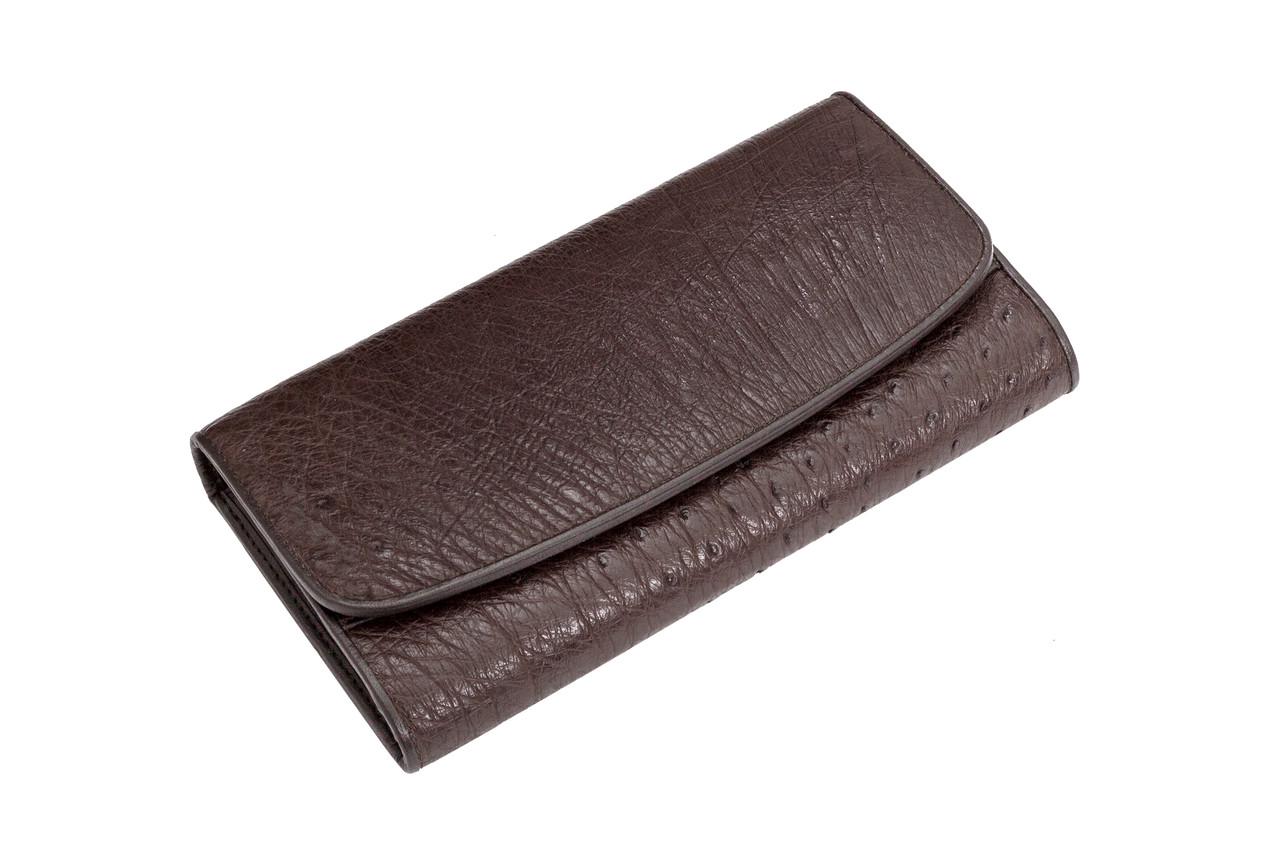 Гаманець Ekzotic Leather зі шкіри страуса Коричневий (ow03)