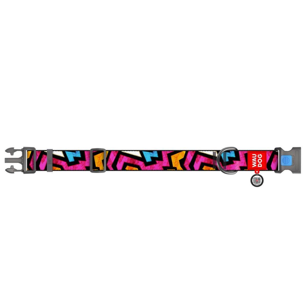 Нашийник для собак Waudog Nylon Графіті з QR-паспортом/пластиковим фастексом 2XL 35 мм/46-70 см (284-0021 Col) Нашийник для собак Waudog Nylon Графіті з QR-паспортом/пластиковим фастексом 2XL 35 мм/46-70 см (284-0021 Col)