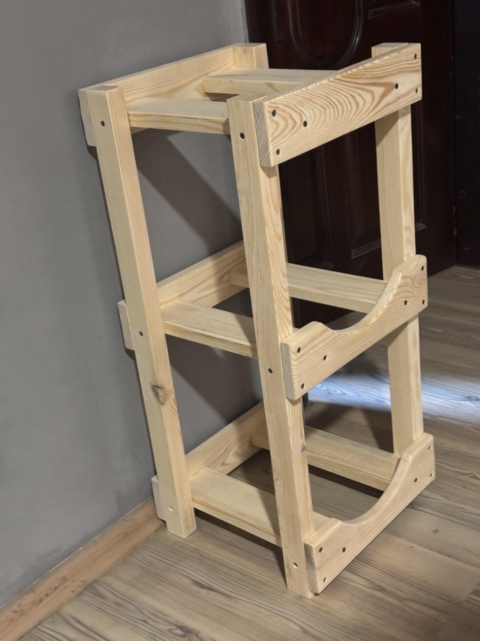 Етажерка з натурального дерева для зберігання бутлів з водою сосна (BV4653) - фото 3 Етажерка з натурального дерева для зберігання бутлів з водою сосна (BV4653) - фото 3