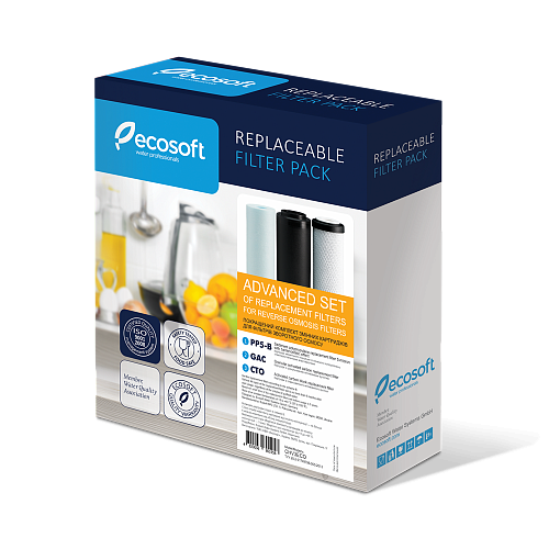 Комплект картриджів Ecosoft 1-2-3 для фільтрів зворотного осмосу (25618853) - фото 2 Комплект картриджів Ecosoft 1-2-3 для фільтрів зворотного осмосу (25618853) - фото 2