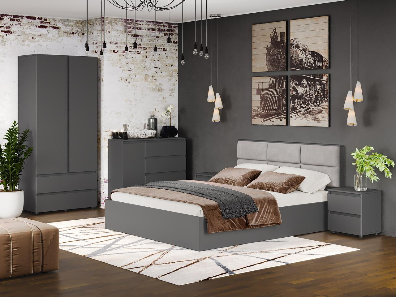 Спальня Эверест Лайт-3 Графитовый (ЕВ20817.02)
