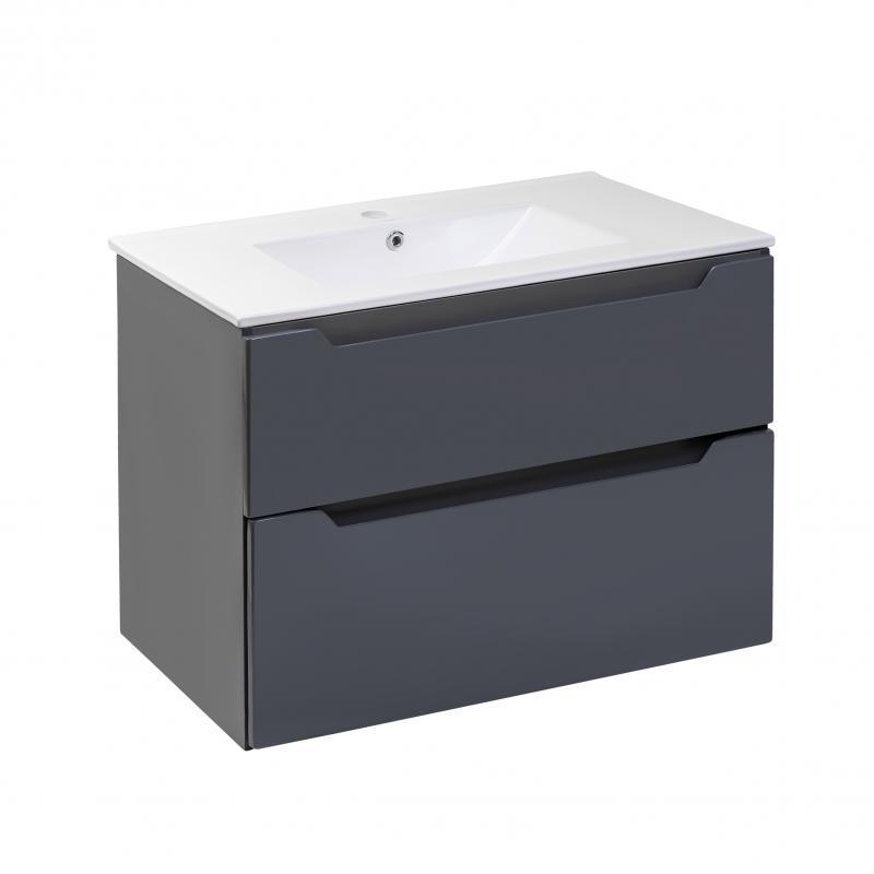 Тумба підвісна та раковина врізна Qtap Scorpio комплект 810х585х460 Graphite (QT1472TPВ8023080CG)