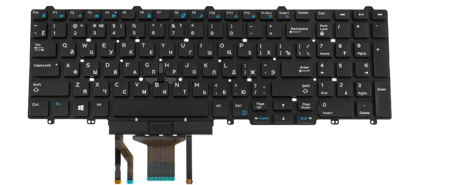 Клавиатура для ноутбука Dell Precision 7510 с подсветкой клавиш матовая (20186)