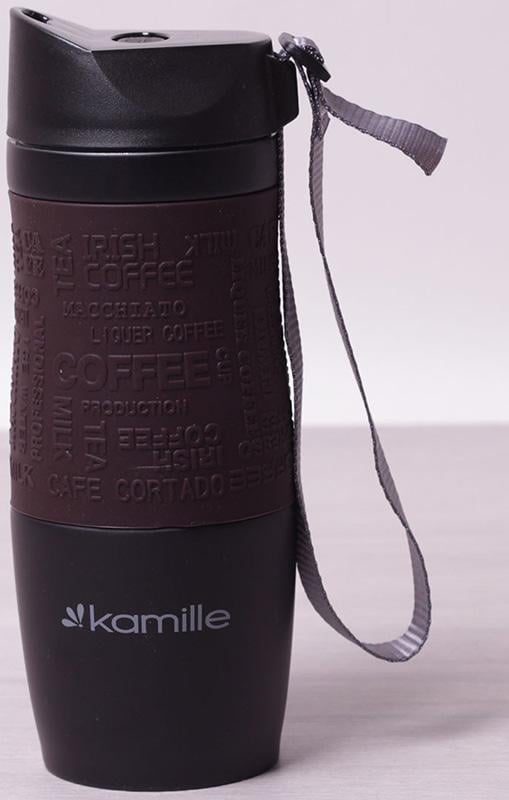 Термос Kamille Coffee с ремешком 380 мл