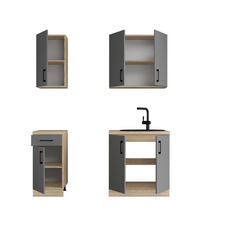 Кухня модульная Еверест Оптима №1 1,8 м Графит (DTM-5693) - фото 3 Кухня модульная Еверест Оптима №1 1,8 м Графит (DTM-5693) - фото 3